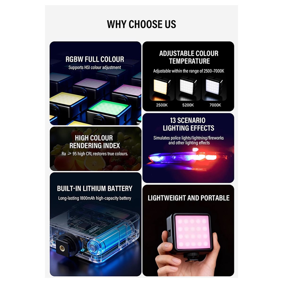 Photography Lighting Tools - fine Mini LED Fill Light RGB