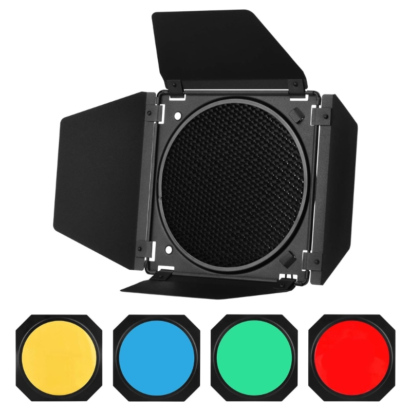 Barn Door+Honeycomb Grids + 4  - مراجعة Honeycomb Grid Filter وسعره