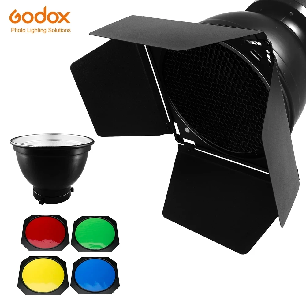 Godox BD-04 Barn Door Standard - مراجعة Honeycomb Grid Filter وسعره