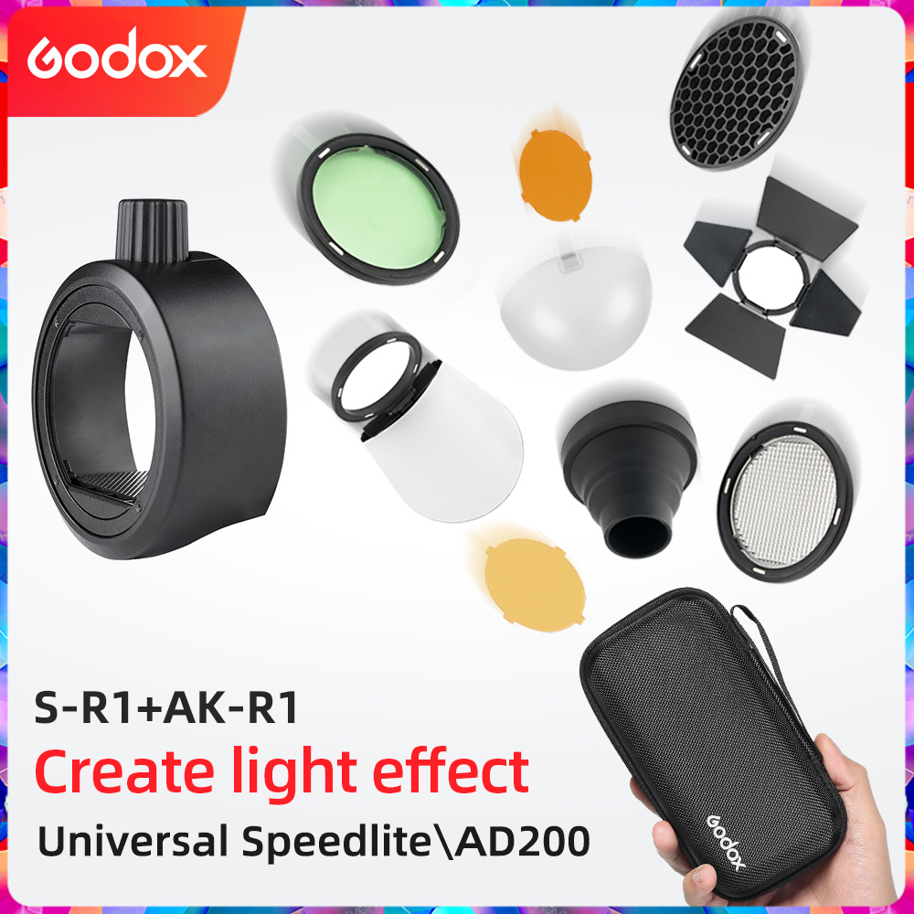 Godox S-R2 Barn Door, Snoot, C - مراجعة Honeycomb Grid Filter وسعره