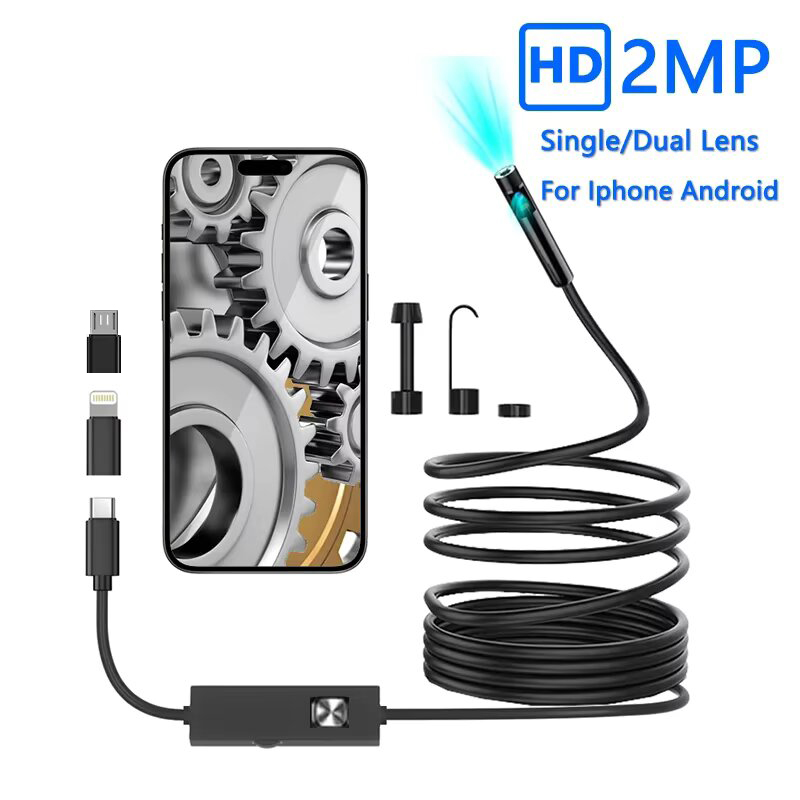 Single/Dual Lens Endoscope Cam - مراجعة Photography Lighting Diagram وسعره