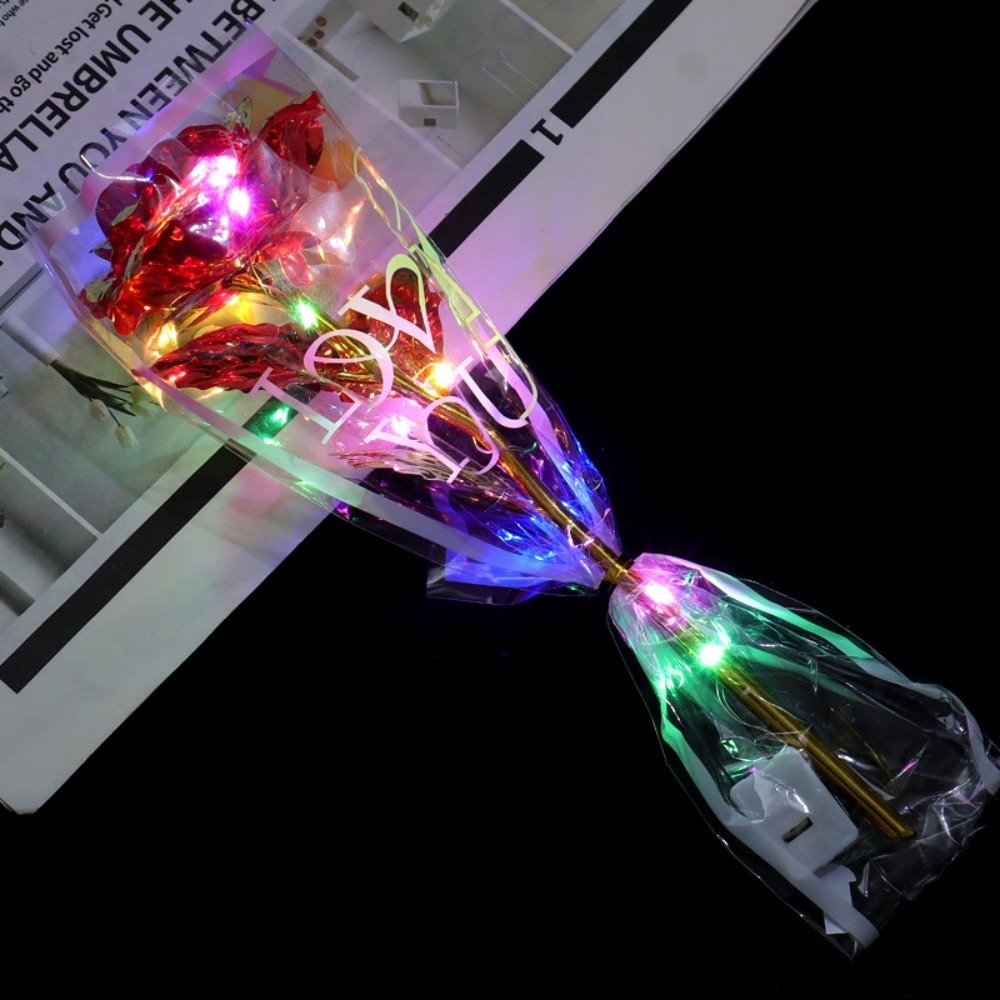 Glowing Gold Foil Rose Flower  - مراجعة Photography Lighting Simulation وسعره
