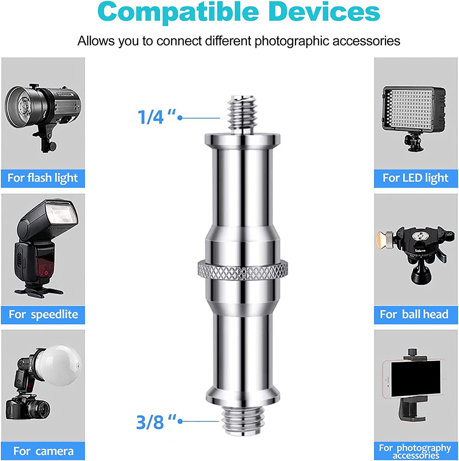 Selens Standard 3/8 to 1/4 Ada - مراجعة Photography Lighting Tools وسعره