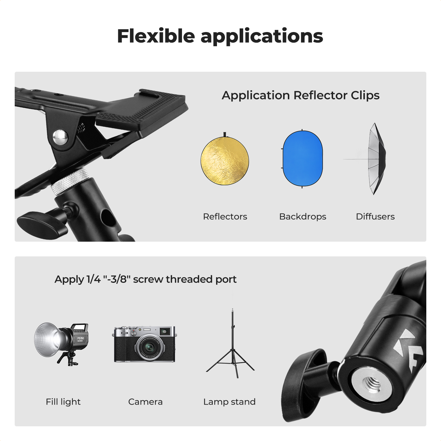 K&F CONCEPT Reflector Clip Hol - مراجعة Reflector Arm Clamp وسعره
