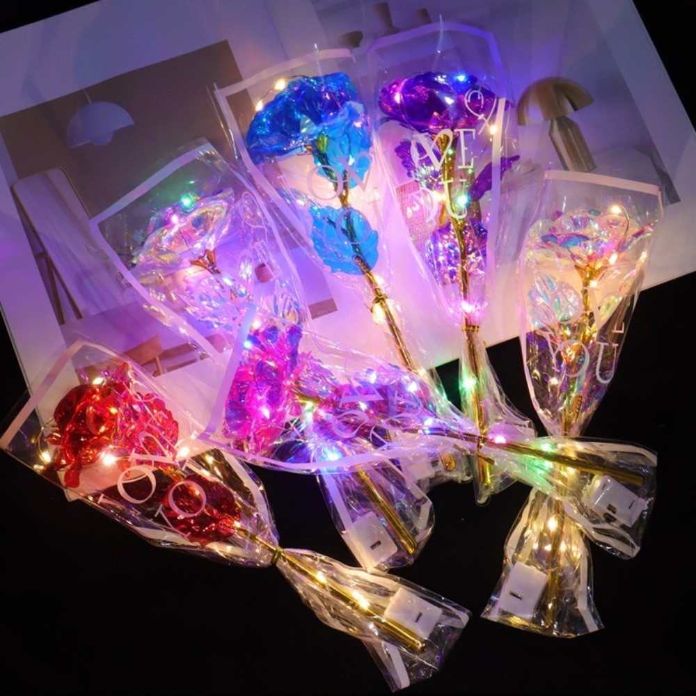 Glowing Gold Foil Rose Flower  - مراجعة Photography Lighting Simulation وسعره